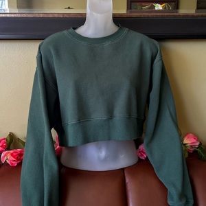 Crop Green Crewneck